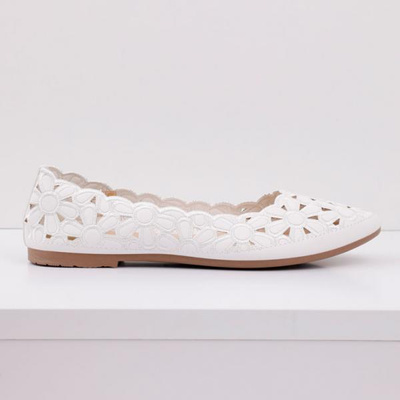 Balerinki damskie F27-10.WHITE (36/41,12par)