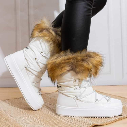 Botki damskie 7AG704.WHITE Ocieplane (36/41,12par)