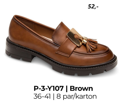 Półbuty damskie 3-Y107.BROWN (36/41,8par)