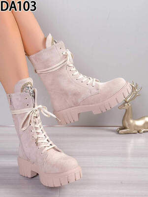 Botki damskie ocieplane DA103.BEIGE (36/41,12par)