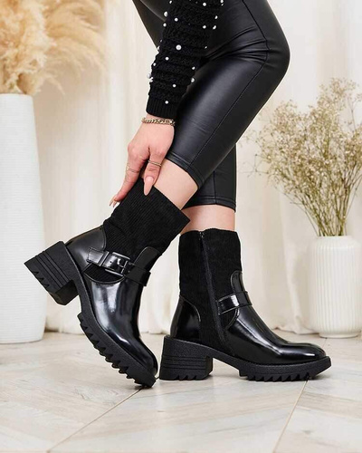 Botki damskie ocieplane M623.BLACK (36/41,12par)