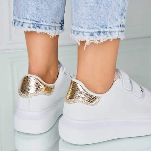 Buty sportowe damskie 7AF033.WHITE/GOLD (36/41,12par)