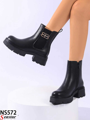 Botki damskie ocieplane NS572.BLACK (36/41,12par)