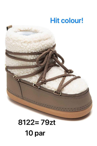 Botki damskie 7A8122.BROWN Ocieplane  (36/41,10par)