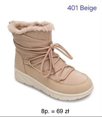 Botki damskie   7A401.BEIGE  (36/41,8par)