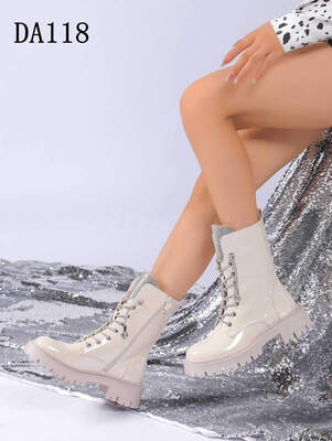 Botki damskie ocieplane DA118.BEIGE (36/41,12par)