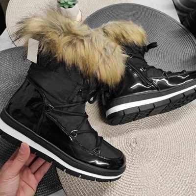 Botki damskie 7AA806.BLACK Ocieplane (36/41,12par)