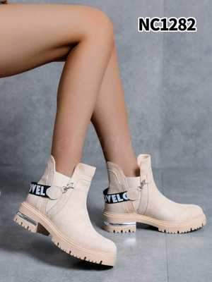 Botki damskie 7ANC1282.BEIGE Ocieplane (36/41,12par)