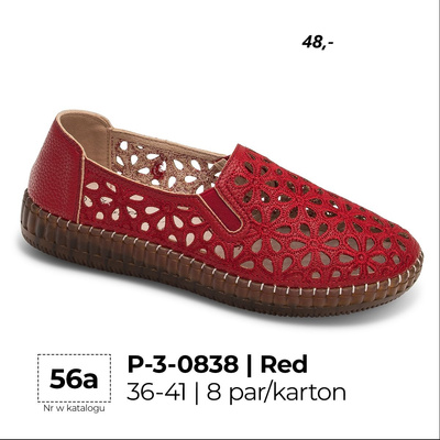 Balerinki damskie 3-0838.RED (36/41,8par)