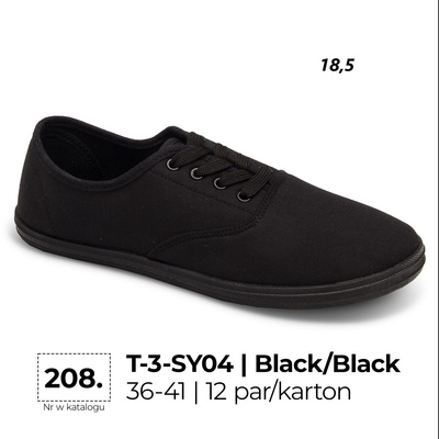 Trampki damskie 3-SY04.ALLBLACK (36/41,12par)
