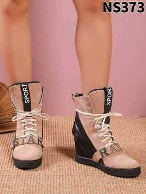 Botki damskie nieocieplane 7ANS373.KHAKI  (36/41,12par)