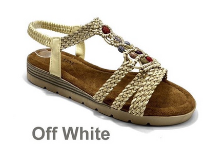Sandały damskie  7AN75-39.OFF WHITE  (36/41,12par)