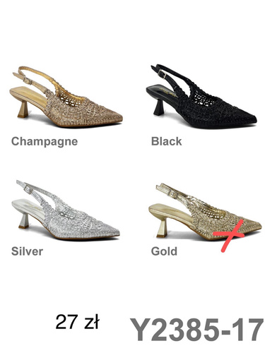 Sandały damskie Y2385-17.SILVER (36/41,12par)