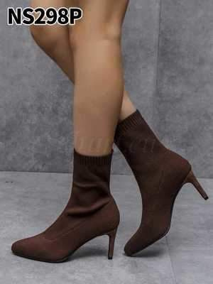 Botki damskie 7ANS298.BROWN Ocieplane (36/41,12par)