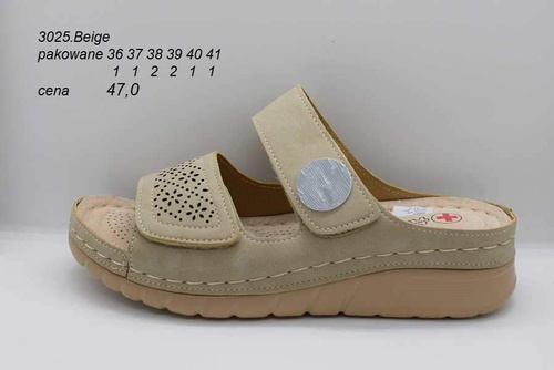 Klapki damskie 7A3025.BEIGE (36/41,8par)