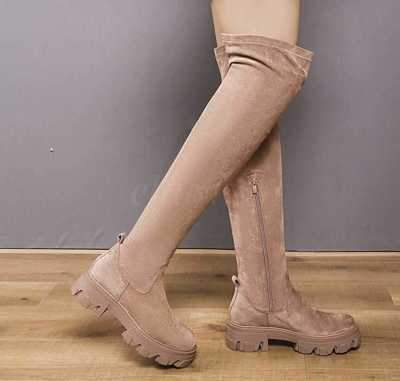 Kozaki damskie7ADA86.KHAKI Ocieplane (36/41,12par)