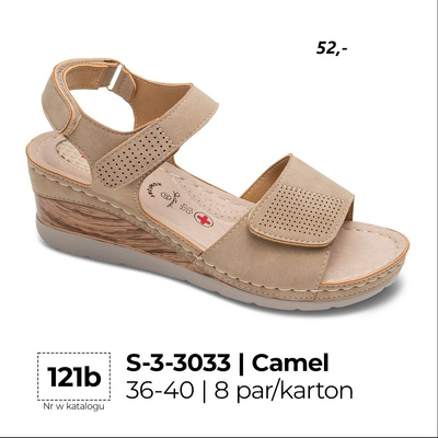 Sandały damskie 3-3033.CAMEL (36/41,8par)