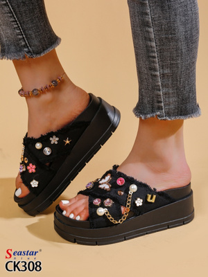 Klapki damskie CK308.BLACK (36/41,12par)