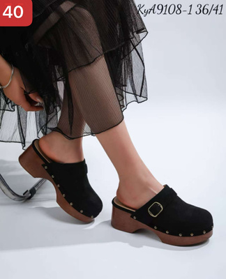 Klapki damskie 9108-1.BLACK (36/41,12par)