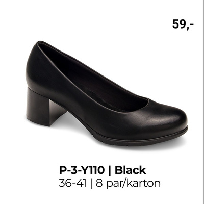 Czółenka damskie 3-Y110.BLACK (36/41,8par)