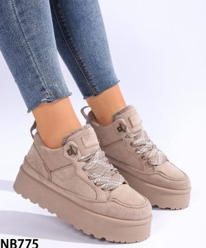 Botki damskie ocieplane 7ANB775.KHAKI (36/41,12par)