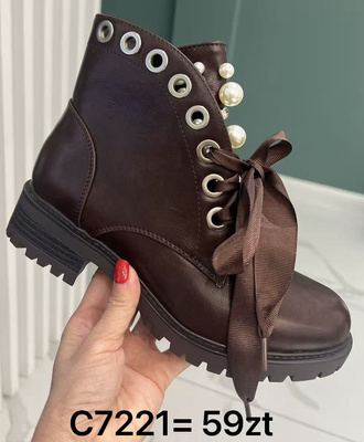 Botki damskie C7221. BROWN (36/41,12par)