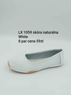 Balerinki damskie 7LX1059.WHITE (36/41,8par)