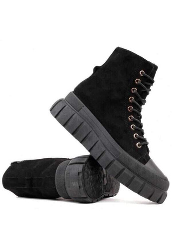 Botki damskie RM101-1.BLACK/GOLD Ocieplane (36/41,8par)