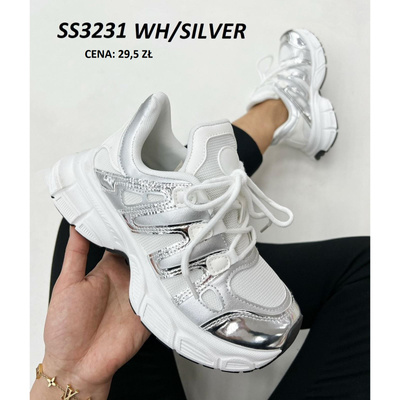 Buty sportowe damskie SS3231.WHITE/SILVER  (36/41,12par)