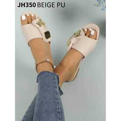 Klapki damskie 7AJH350.BEIGE/CANVAS (36/41,12par)