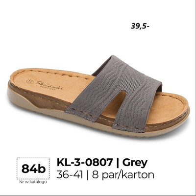 Klapki damskie 3-0807.GREY (36/41,8par)