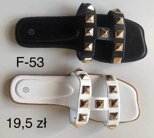 Klapki damskie 7AF-53.BLACK, WHITE (36/41,12par)