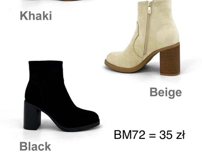 Botki damskie BM72.KOLOR DO WYBORU (36/41,12par)
