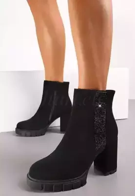 Botki damskie ocieplane  Z076.BLACK  (36/41,12par)