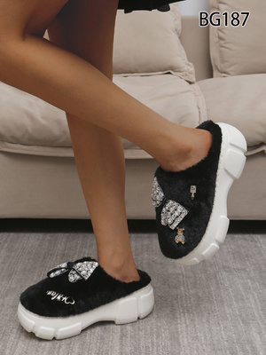 Kapcie damskie BG187.BLACK (36/41,12par)