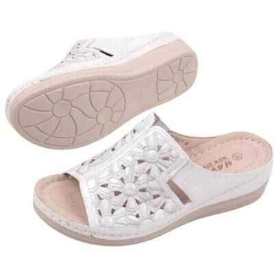 Klapki damskie DE203-7.SILVER (36/41,12par)