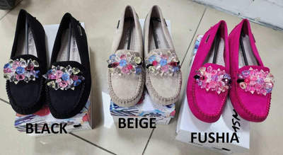 Balerinki damskie 7AH702.BLACK, FUSHIA, BEIGE (36/41,12par)