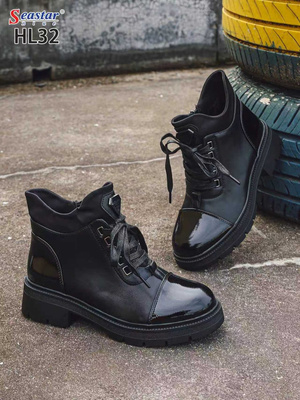 Botki damskie ocieplane 7AHL32.BLACK PAT (36/41,12par)