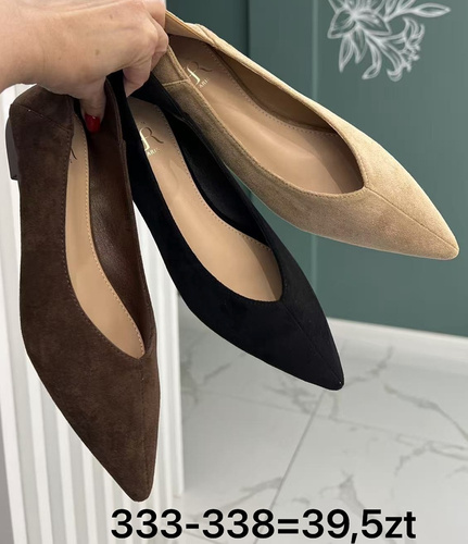 Balerinki damskie 333-338.KOLORDOWYBORU (36/41,12par)