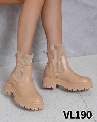Botki damskie 7AVL190.KHAKI Ocieplany (36/41,12par)