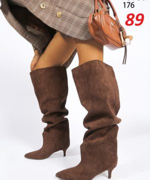 Kozaki damskie  7A176P.BROWN (36/41,12par)