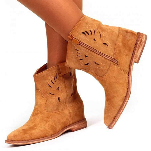 Botki damskie A3732-32.CAMEL Nieocieplane (36/41,12par)