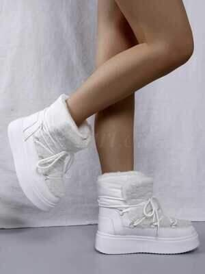 Botki damskie ocieplane 7ANB599.WHITE (36/41,12par)
