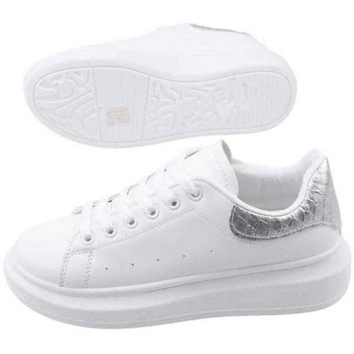 Buty sportowe damskie B1238-3.WHITE/SILVER (36/41,12par)