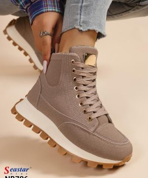 Botki damskie ocieplane  7ANB786.KHAKI  (36/41,12par)