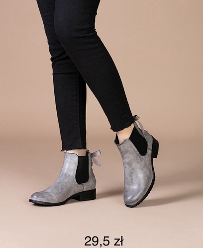 Botki damskie ocieplane F916.GREY (36/41,12par)