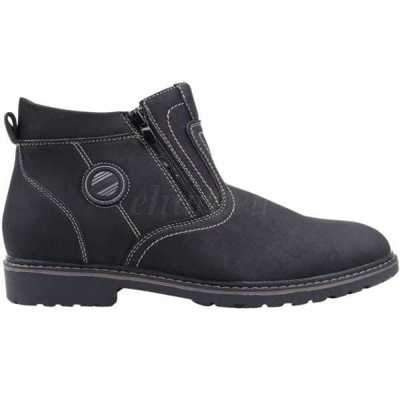 Trzewiki męskie A2011-3.BLACK/GREY Ocieplane (40/45,8par)