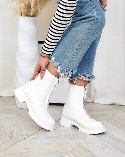 Botki damskie ocieplane 7781.WHITE (36/41,12par)