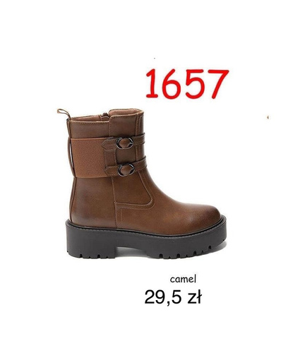 Botki damskie 1657.CAMEL (36/41,12par)