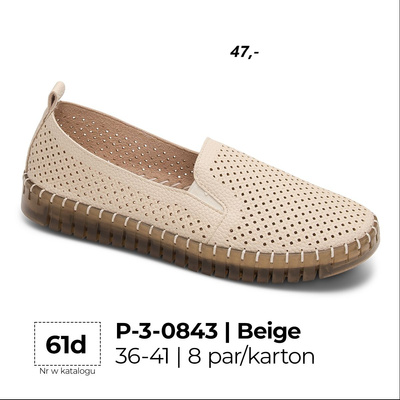 Balerinki damskie 3-0843.BEIGE (36/41,8par)